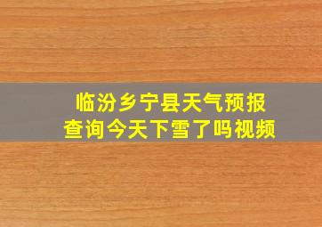 临汾乡宁县天气预报查询今天下雪了吗视频