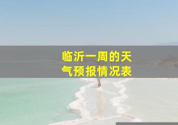 临沂一周的天气预报情况表