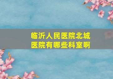 临沂人民医院北城医院有哪些科室啊