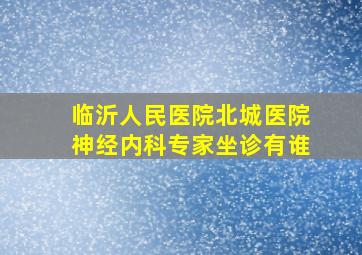 临沂人民医院北城医院神经内科专家坐诊有谁