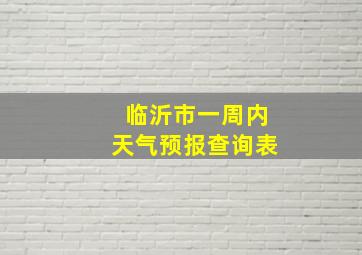 临沂市一周内天气预报查询表