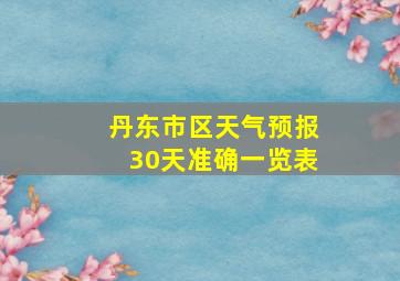 丹东市区天气预报30天准确一览表