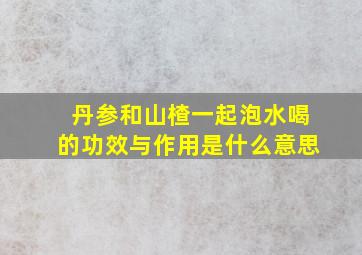 丹参和山楂一起泡水喝的功效与作用是什么意思