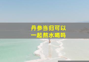 丹参当归可以一起熬水喝吗