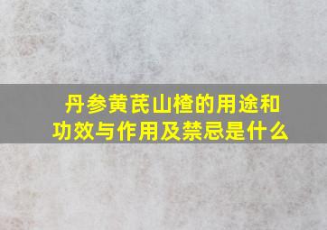 丹参黄芪山楂的用途和功效与作用及禁忌是什么