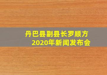 丹巴县副县长罗顺方2020年新闻发布会