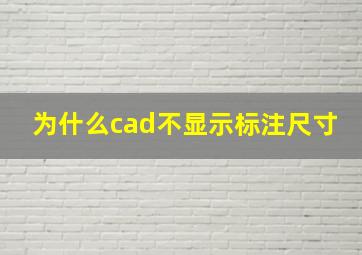 为什么cad不显示标注尺寸