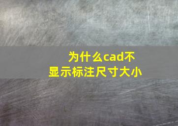 为什么cad不显示标注尺寸大小