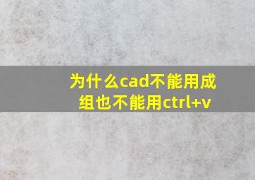 为什么cad不能用成组也不能用ctrl+v