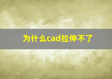 为什么cad拉伸不了