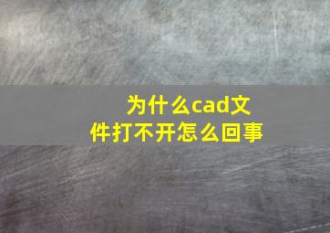 为什么cad文件打不开怎么回事