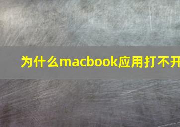 为什么macbook应用打不开