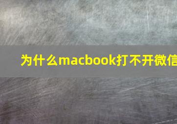 为什么macbook打不开微信