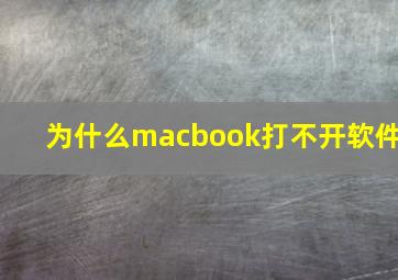 为什么macbook打不开软件