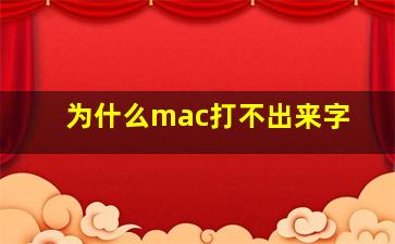 为什么mac打不出来字