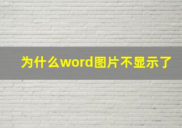 为什么word图片不显示了