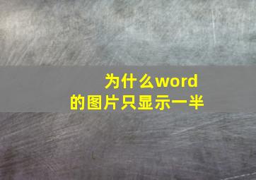 为什么word的图片只显示一半