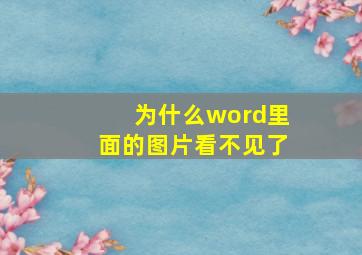 为什么word里面的图片看不见了