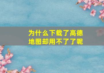 为什么下载了高德地图却用不了了呢