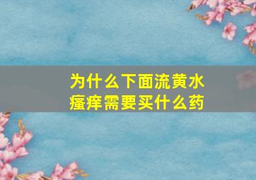 为什么下面流黄水瘙痒需要买什么药