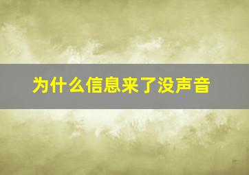 为什么信息来了没声音