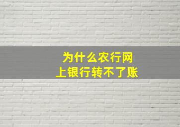 为什么农行网上银行转不了账