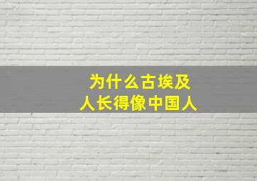 为什么古埃及人长得像中国人