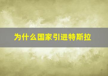 为什么国家引进特斯拉