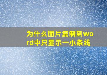 为什么图片复制到word中只显示一小条线