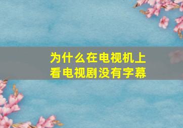 为什么在电视机上看电视剧没有字幕