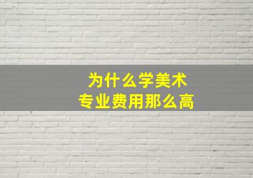 为什么学美术专业费用那么高