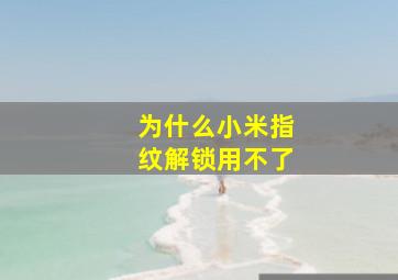 为什么小米指纹解锁用不了