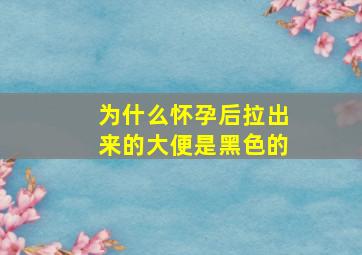 为什么怀孕后拉出来的大便是黑色的