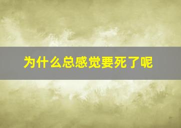 为什么总感觉要死了呢