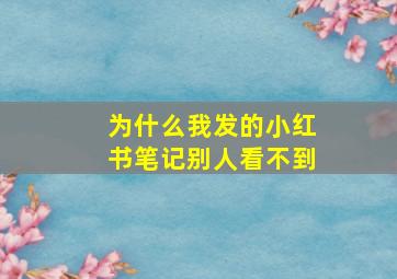 为什么我发的小红书笔记别人看不到