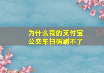 为什么我的支付宝公交车扫码刷不了