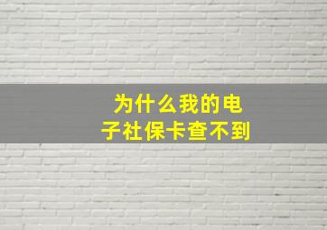 为什么我的电子社保卡查不到