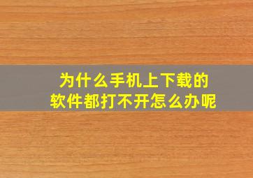 为什么手机上下载的软件都打不开怎么办呢