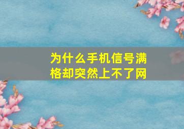 为什么手机信号满格却突然上不了网