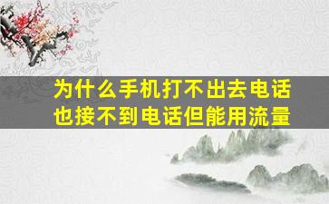 为什么手机打不出去电话也接不到电话但能用流量