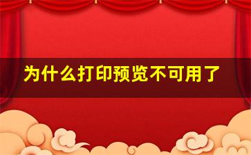 为什么打印预览不可用了