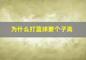 为什么打篮球要个子高