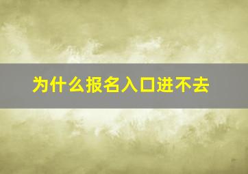 为什么报名入口进不去