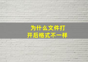 为什么文件打开后格式不一样