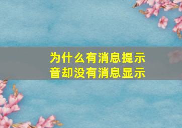 为什么有消息提示音却没有消息显示