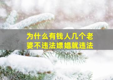 为什么有钱人几个老婆不违法嫖娼就违法