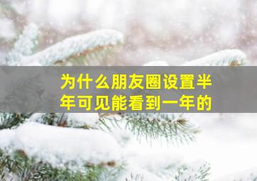 为什么朋友圈设置半年可见能看到一年的