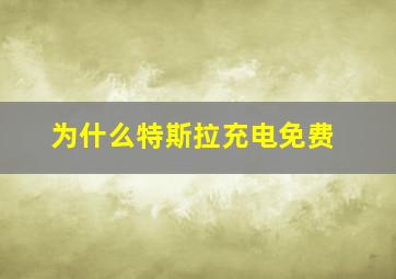 为什么特斯拉充电免费