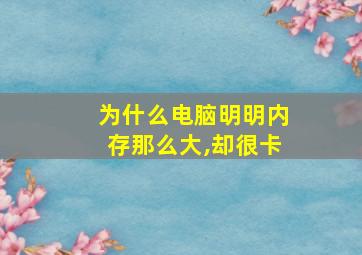 为什么电脑明明内存那么大,却很卡