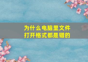 为什么电脑里文件打开格式都是错的